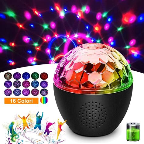 16 Colors Sound Activated Disco Ball Light4w Rgb Party Lights With