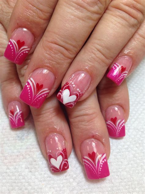 Valentines Day Nails With Hearts Amelia Infore