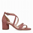 Roze suède sandalen met hak - Dames | MANFIELD