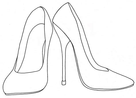 High Heels Shoes Coloring Printable And Drawing