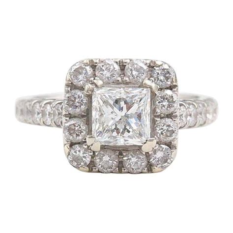 neil lane diamond engagement ring princess 2 00 tcw in 14 karat white gold for sale at 1stdibs