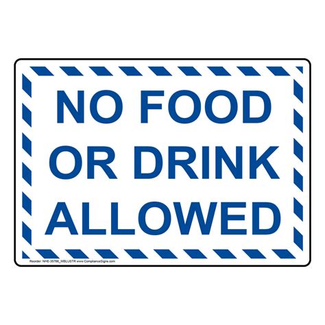No Food Or Drink Allowed Sign Nhe 35766wblustr
