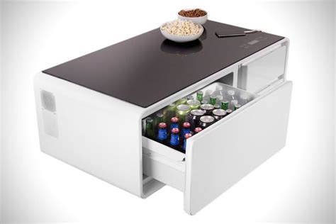 Sobro refrigerator coffee table designed for digital and connected lifestyle. Sobro Smart Coffee Table is Now Available on Amazon for $1299