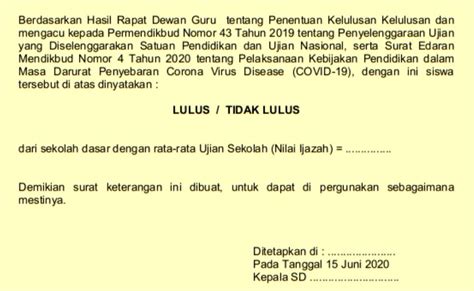 27 contoh surat pribadi yang baik dan benar serta cara menulisnya. Contoh Surat Keterangan Lulus SD 2020 untuk Daftar ke SMP ...