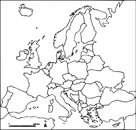 Coloriage Carte Deurope Vierge à Imprimer