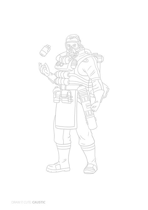 How To Draw Caustic Apex Legends On Behance Drawings Legend