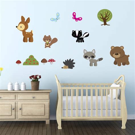 Woodland Animals Fabric Wall Stickers By Mirrorin