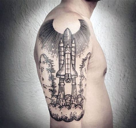 40 Spaceship Tattoo Designs For Men Outer Space Ink Ideas