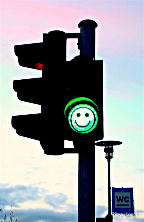 Smiley Green Light By Ritva Ikonen Redbubble