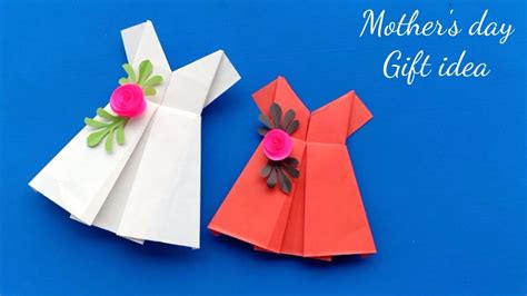 How To Make An Origami Paper Dress Mothers Day Crafts Paper Craft