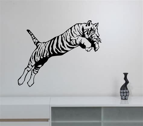 Tiger Wall Decal Removable Vinyl Sticker Wildcat Wildlife Art Etsy