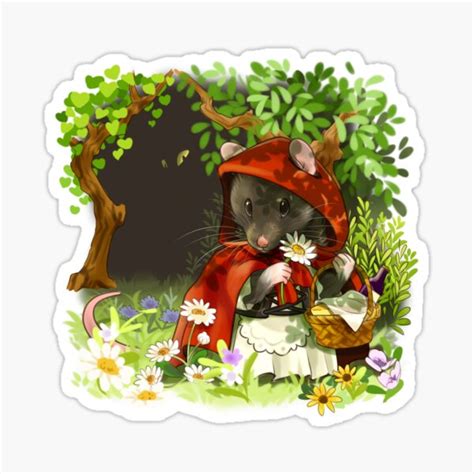 Little Rat Riding Hood Sticker By Pawlove Redbubble