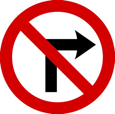 No Right Turn Traffic Sign Transparent Png Stickpng