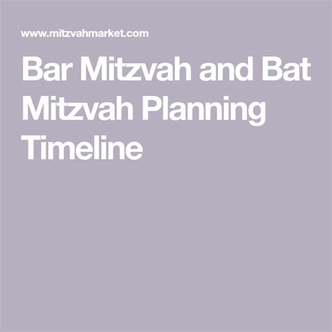 Bar Mitzvah And Bat Mitzvah Planning Timeline Bat Mitzvah Mitzvah