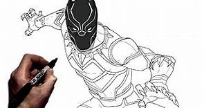 How To Draw Black Panther | Step By Step | Marvel Avengers