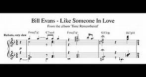 Bill Evans - Like Someone In Love - Piano Transcription (Sheet Music in Description)