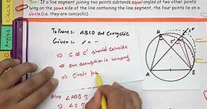 Theorem 9.9 Class 9 | Ch 9 | Circles - Line segment subtending equal angles and concyclic points