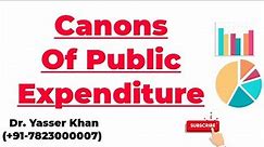 Canons Of Public Expenditure