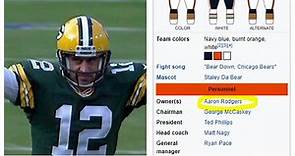 Aaron Rodgers briefly listed as Chicago Bears owner on Wikipedia after his 'I still own you' comment