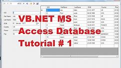 VB.NET MS Access Database Tutorial 1 # How to Connect Access Database to VB.Net