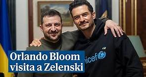Orlando Bloom visita a Zelenski en Kiev: "Mi madre cantó el himno de Ucrania y me dijo que ganases"