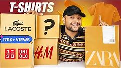Best Branded T-Shirts For Men 🔥 Zara, H&M, Uniqlo, Lacoste T-Shirt Haul 2023 | ONE CHANCE