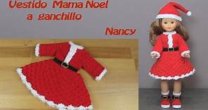 Vestido Mama Noel a ganchillo o crochet para Nancy