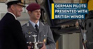 German pilots handed British wings after training at RAF base