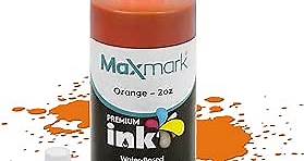 MaxMark Premium Refill Ink for self Inking Stamps and Stamp Pads, Orange Color - 2 oz.