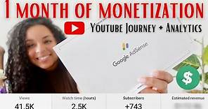 How Much Youtube Paid Me (with 2,000 subscribers) My First Month of Monetization + My Analytics