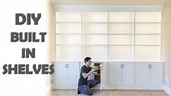 DIY Built In Shelves Library Cabinets