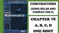 ICSE: Class 8 || Constructions || Chapter 18 || Selina || Concise Mathematics ||