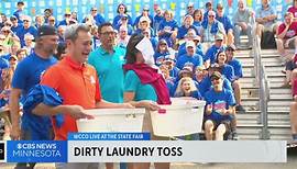 Josh Duhamel opens up a round of "Dirty Laundry Toss"