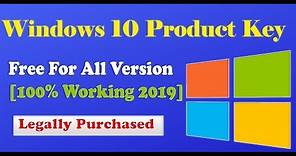 Windows 10 Product Key Free For All Version [100% Working 2019]