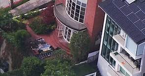Aerial view over Nancy and Paul Pelosi's house