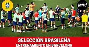 Entrenamiento de la Selección Brasileña de fútbol en Barcelona