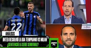 CHAMPIONS LEAGUE Inter de Milán DERROTÓ 2-0 al Milan en la ida y quedó a tiro de la final | ESPN FC