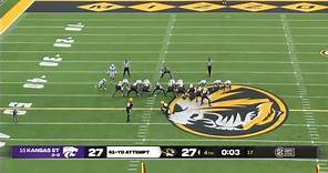 Missouri hits 61 yard field goal to upset #15 Kansas State and fans storm the field