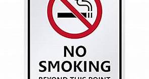 SmartSign 12 x 10 inch “No Smoking Beyond This Point” Yard Sign with 3 foot Stake, 40 mil Laminated Rustproof Aluminum, Red, Black and White, Set of 1