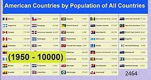 American Countries by Population of All Countries (1950 - 10000)