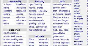 Searching your city on Craigslist