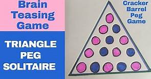 How to solve Triangle Peg Solitaire | Cracker Barrel Peg Game | Paper board Game| Solitaire Solution