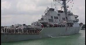 USS John S. McCain Arrives at Changi Naval Base