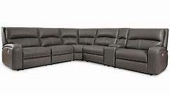 Polaris Haze Power Headrest Power Reclining Sectional (Faux Leather) | Sofas and Sectionals