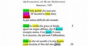 Umberto Saba, "Amai", 1947 (da "Il canzoniere"): lettura, parafrasi, analisi e commento della poesia