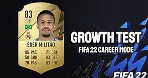 Eder Militao Growth Test! FIFA 22 Career Mode