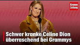 Schwer kranke Celine Dion überraschend bei Grammys | krone.tv NEWS