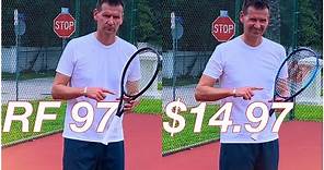 Most Expensive vs Cheapest TENNIS RACQUET TEST | Wilson RF 97 vs $14.97 Walmart Racket