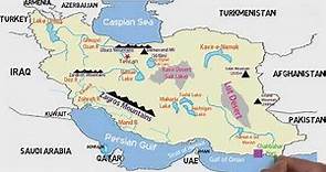 Physical Geography of Iran /Physiographic Map of Iran /Iran Map / Iran Geography / World Map Series