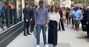 Julianne Moore poses with her husband Bart Freundlich in NYC